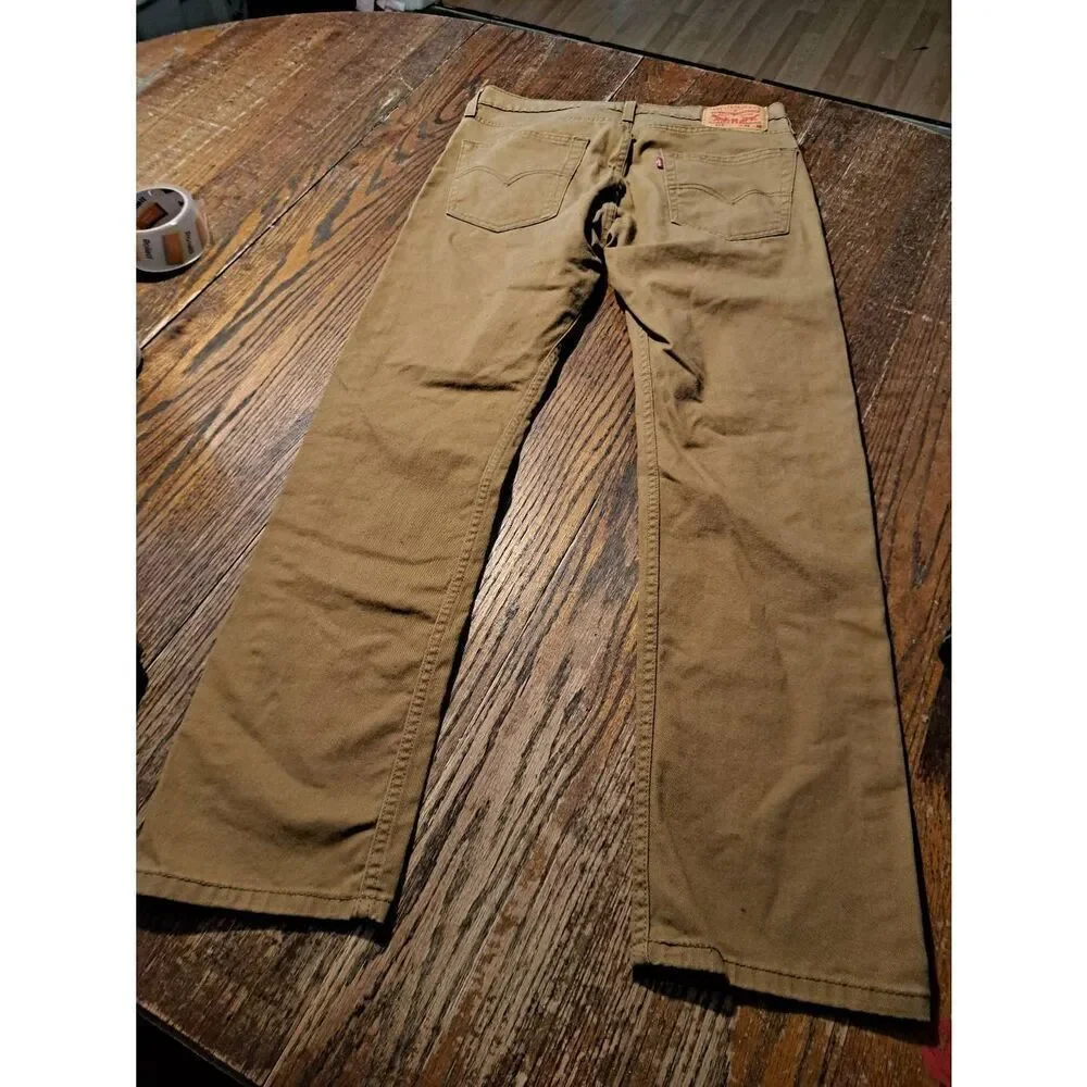 Levi’s 513 Slim Straight Brown Denim Jeans Men’s 32x30 Cotton Blend Casual Pants